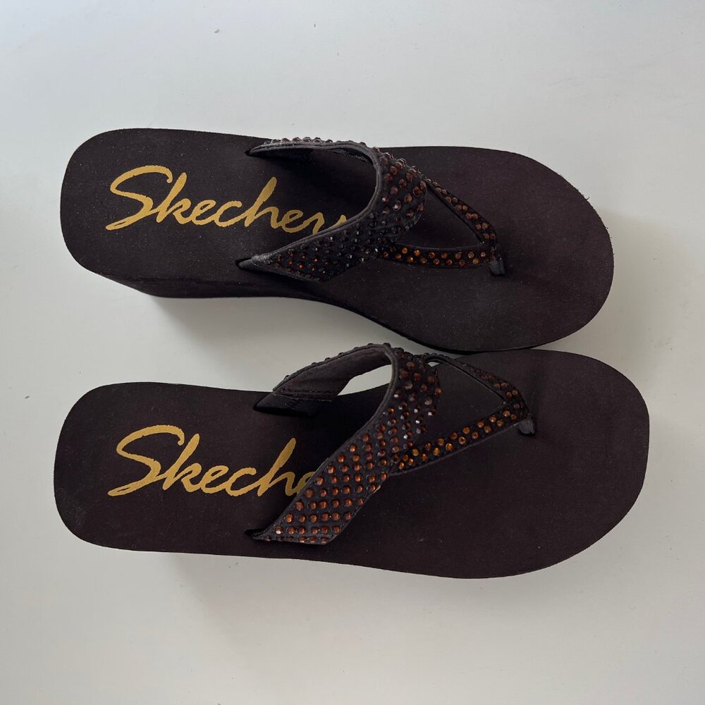 BrandNew Skechers Pin Up Cali Wedge Bling Sandals - Picture 3 of 16